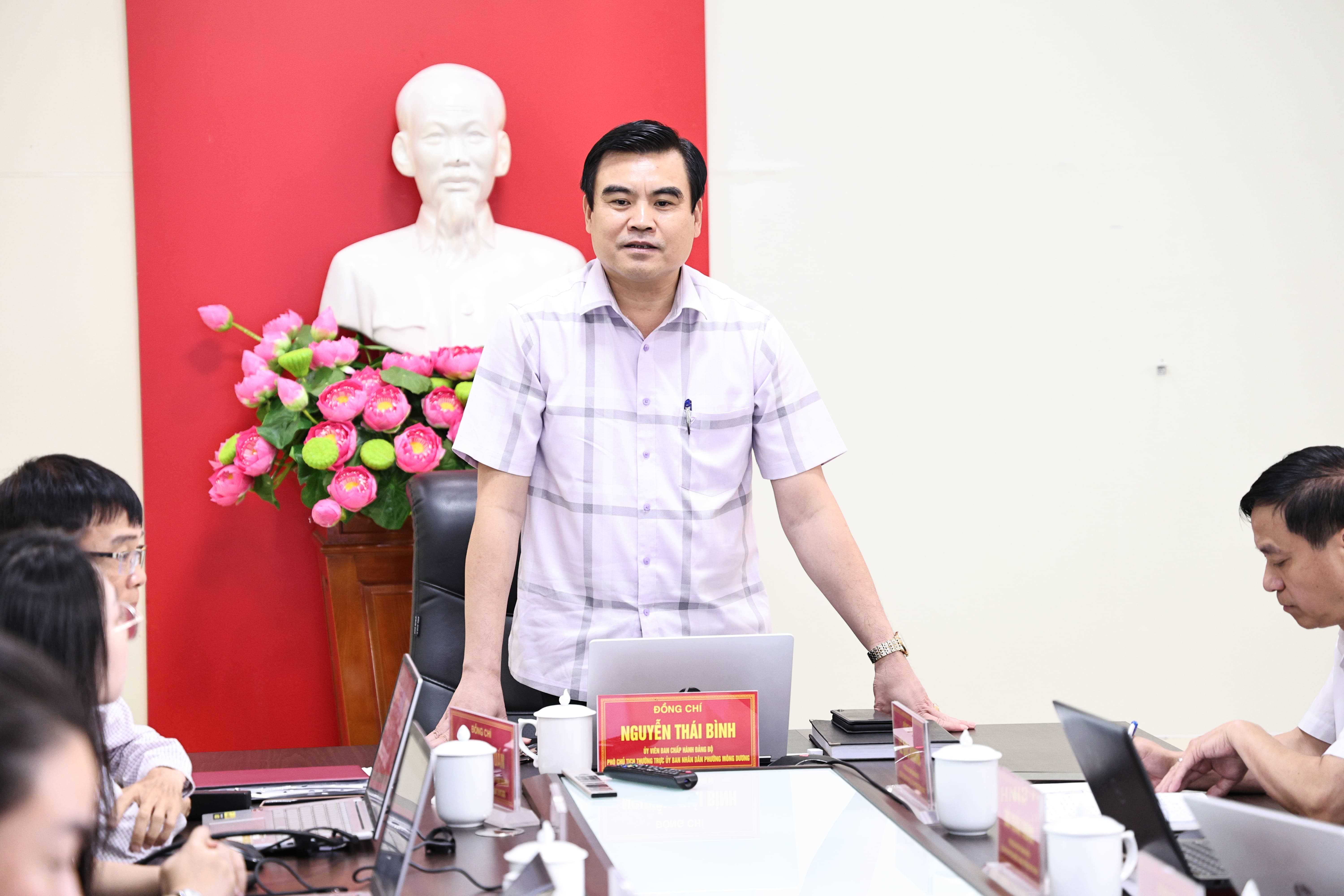 Đồng chí Nguyễn Thái Bình, Phó Chủ tịch Thường trực UBND phường phát biểu khai mạc tập huấn